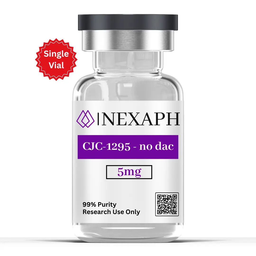CJC-1295 No DAC 5mg lyophilized peptide vial – GHRH analog for in vitro research use only